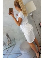 Šaty s obálkou dole biele