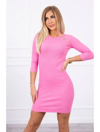 Šaty s ozdobnými gombíkmi svetlo ružové