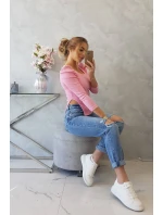 Blúzka s buffovými rukávmi svetlo ružová