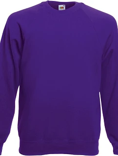 Fruit of the Loom Classic Raglan Sweat – mikina s raglánovými rukávmi 16.2216 fialová