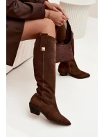 Kožené semišové kovbojské topánky zateplené Zazoo 4224 chocolate Kožené semišové kovbojské topánky zateplené Zazoo 4224 chocolate