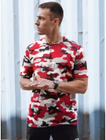 Pánske maskáčové červené tričko FashionStreet RX5588