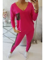 Fuchsiová sada s leopardím potlačou