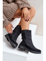 Damskie Śniegowce Na Zamek Progress PROGJ-21-16 Czarne