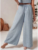 Dámske pruhované nohavice MODERESS modré FashionStreet UY2696