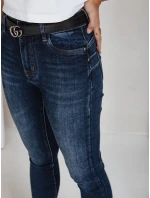 Dámske skinny džínsy námornícka modrá FashionStreet UY2789