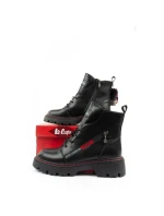 Lee Cooper dámske trapper topánky dámske zateplené kožené slingbacks čiernočervené dámske topánky