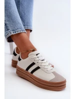 Sneakersy Damskie Na Platformie Białe Egelia