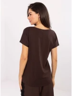 Tričko RV TS 4832.47P tmavohnedé Tričko RV TS 4832.47P tmavohnedé