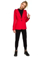 M691 Blejzer s kapucňou a jedným gombíkom - čierny M691 Blejzer s kapucňou a jedným gombíkom - čierny