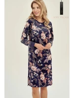 Dámska nočná košeľa 3060 VENUS tm. modrá so vzorom - Taro Dámska nočná košeľa 3060 VENUS tm. modrá so vzorom - Taro