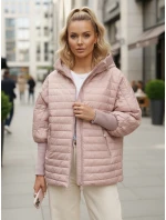 Dámska prešívaná bunda s kapucňou ružová FashionStreet TY5528