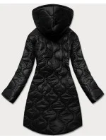 Ľahká čierna dámska prešívaná bunda (9613)