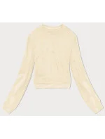 Dámska tenká krátka mikina v ecru farbe (8B938-67+132)