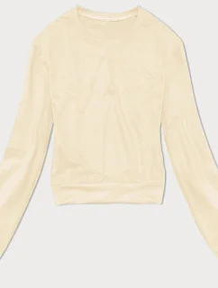 Dámska tenká krátka mikina v ecru farbe (8B938-67+132)