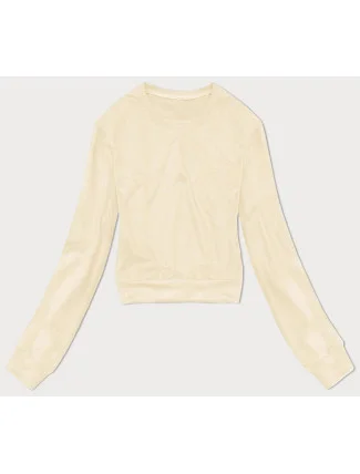 Dámska tenká krátka mikina v ecru farbe (8B938-67+132)