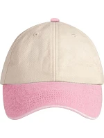 Beechfield B 673 6-panelová nízkoprofilová kontrastná čiapka s kšiltom 53.0673 prírodná/vintage dusky pink