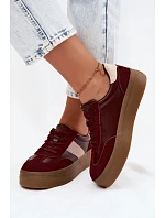 Dámske tenisky na platforme Big Star UU274013 Burgundy