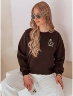 Dámska nadrozmerná mikina s výšivkou CHERSOFT hnedá FashionStreet BY1401 Dámska nadrozmerná mikina s výšivkou CHERSOFT hnedá FashionStreet BY1401