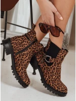 Dámske semišové čižmy s leopardím vzorom FashionStreet ZY1261