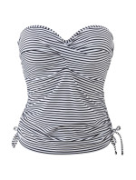 Vrchný diel plaviek Swimwear Anya Stripe Bandeau Tankini black/white SW0891