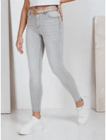 Dámske push up džínsy svetlo šedé FashionStreet UY2829