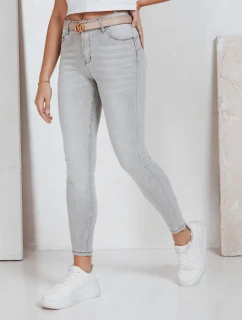 Dámske push up džínsy svetlo šedé FashionStreet UY2829