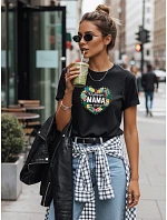 Dámske tričko s potlačou na Deň matiek čierne FashionStreet NX5029RY