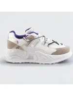 Biele dámske sneakersy s dvojitými šnúrkami (7001)