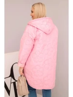 Dámska prešívaná bunda s kapucňou a nápisom HOPE candy pink Dámska prešívaná bunda s kapucňou a nápisom HOPE candy pink