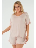 Talianska móda Puntini crêpe farba:print/powder pink Talianska móda Puntini crêpe farba:print/powder pink