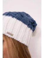 Paris fleecová čiapka K212 denim+white