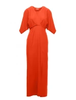K163 Maxi šaty - koralová