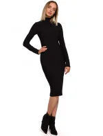 Dámske pletené šaty s rolákom M542 - MOE Dámske pletené šaty s rolákom M542 - MOE