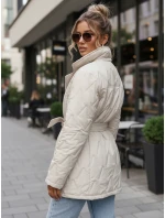 Dámska prechodná bunda s opaskom svetlo béžová FashionStreet TY5587