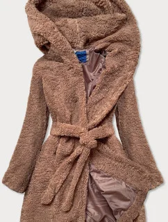 Hnedá dámska bunda "baránok" (GSQ2229)