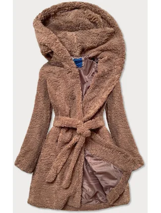 Hnedá dámska bunda "baránok" (GSQ2229)