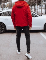 Pánska prechodná bunda s kapucňou červená FashionStreet TX4886 Pánska prechodná bunda s kapucňou červená FashionStreet TX4886