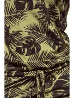 Dámske športové šaty vo farbe khaki so vzorom okrúhlych listov model 6342256 Dámske športové šaty vo farbe khaki so vzorom okrúhlych listov model 6342256