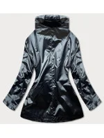 Tenká čierna dámska bunda so stojačikom (AG5-017)