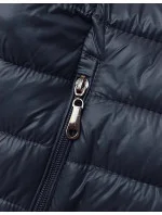 Prešívaná vesta s kapucňou v tmavomodrej farbe (16M9138-215) Prešívaná vesta s kapucňou v tmavomodrej farbe (16M9138-215)