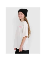Dievčenské tričko oversize s potlačou 4F 4FJRAW25TTSHF2935-11S