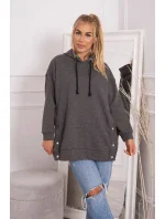 Zateplená mikina so zapínaním na patentky grafitová