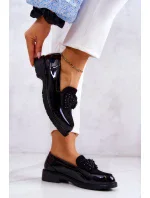 Elegantné lakované mokasíny Black Belize