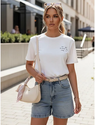 Dámske bavlnené tričko ABANDAR white FashionStreet RY2543 Dámske bavlnené tričko ABANDAR white FashionStreet RY2543