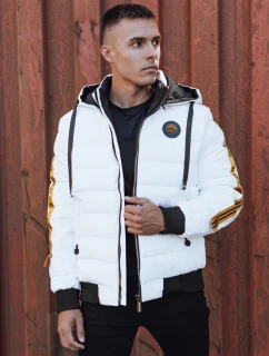 Pánska prešívaná zimná bunda s kapucňou biela FashionStreet TX4865