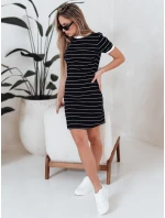 Dámske pruhované mini šaty FITLINES black FashionStreet EY2584 Dámske pruhované mini šaty FITLINES black FashionStreet EY2584