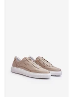 Pánska kožená športová obuv Zazoo 1544 beige