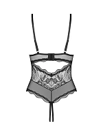 Dámske body Perisia Crotchless Teddy black - Obsessive