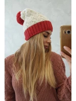 Fleecová čiapka Bibiana K264 burgundy+ecru